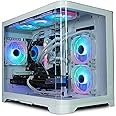 ionz Gaming PC - Desktop Computer, Ryzen 7 5700X, Radeon RX 7600 XT, 16GB RAM, 1TB NVMe SSD, 240mm AIO, Windows 11, 600W 80+ PSU, USB WiFi, Flow, White