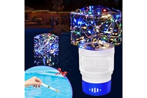 KingSom Distributeur de Chlore Flottant,Diffuseur Chlore Piscine avec Lumière Solaire Colorée,Doseur Flotteur Piscine avec Déclenchement Réglable,Grande Distributeur Chlore Piscine Ouverture Facile