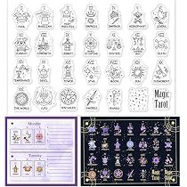 Feuille De Tampons Silicone Transparents - Motifs Mystiques Vintage (16x11 Cm) - Pour Scrapbooking, Cartes, Loisirs Créatifs