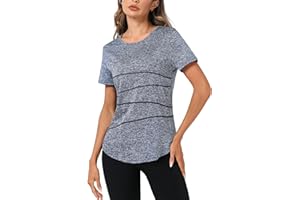 Terecey Maglietta Sportiva Donna Fitness Maglia Palestra Asciugatura Rapida T-Shirt Manica Corta per Jogging Running Yoga Corsa S-XXL