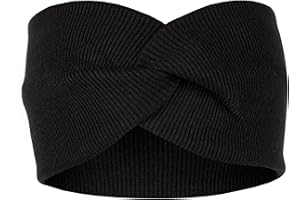 ‎HEYO HEYO Stirnband Mädchen Haarband Elastisch Verdreht Kopfband aus Baumwolle Feinripp Optik (Schwarz)