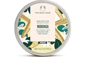 The Body Shop Moringa Body Butter (1x 200ml), Rich Nourishing Body Cream for Dry Skin, 96H Moisturising Body Butter, Floral Scented Butter for Softer Skin, Ultra-Hydrating Vegan Skincare