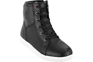 VASTER Botas de motocicleta para motociclista, zapatos de cuero CE Armadura, botas de motocicleta para hombres, zapatos impermeables de moda para hombres y niños