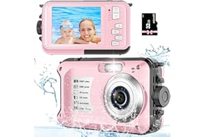 YIXINXIN Caméra sous-marine étanche 10FT 1080P Full HD 30MP Caméra sous-marine pour enfants avec carte 32 Go Zoom numérique 16X Appareil photo numérique anti-tremblement (rose)