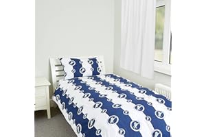 MOOREEKE Millwall FC Officially Licensed Duvet Set Kids Bedroom The Lions Football Club Bedding White Blue Colour (Single (135 x200cm))