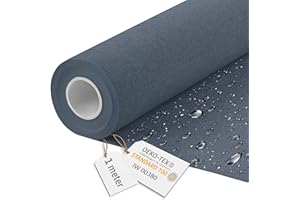 DreamRoots Tissu imperméable extérieur au metre 160 cm Largeur - Toile exterieure impermeable 100% de polyester 600D 220g/m - Tissus au metre ameublement Ocean Isle 1M