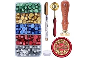 SWANGSA Santa Claus Northpole Official Wax Seal Stamp Kit with 200pcs Sealing Wax Beads, Great for Embellishment of Christmas Cards, Invitations, Wine Packages, Gift Wraps