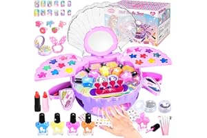 Herenear Studio paznokci dla dzieci, prezenty dla dziewczynek zestaw lakierów do paznokci, etui do makijażu dla dziewczynek, stylizacja paznokci dla dziewczynek (Purple)