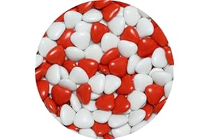 EinsSein 1kg Dragees mariage au chocolat cœur Mix médium blanc-rouge brillant dragées baptême communion amandes feter et recevoir fêter de fete couleur pas cher aux bombe tag voir mes etui contenant