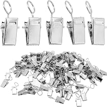 Anlising 100 Pezzi Clip per Tende con Ganci,Clip di Tenda in Acciaio Inox,Argento Ganci Tende,Doccia Tenda Clip,Ganci con Clip in Metallo,per Camera da Letto,Decorazione Domestica,Arte Craft Display