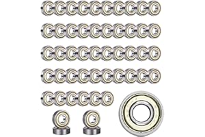 LNGJIN 50 Piezas rodamientos de bolas de 8 x 22 x 7 mm, Rodamientos de bolas, Rodamientos 608 ZZ,Metal rodamientos, adecuado para patinetas, patines en línea, scooters, sin fricción y duradero.