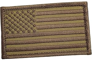 LEGEEON USA American Flag Tan Coyote Brown 2x3.25 Stars and Stripes Tactical Morale Fastener Cap Patch