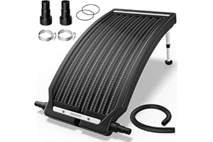 Monzana Panneau de Chauffage Solaire 112x55x14cm 10.000L/h réglable 32/38mm raccord PEHD résistant UV Chauffage Piscine écologique collecteur capteur