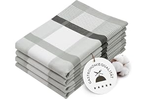 ZOLLNER 4er Set Geschirrtücher Baumwolle in 50x70 cm - saugstarke und robuste Küchentücher - waschbar bis 60°C – in grau kariert - Gastronomiequalität - Oeko Tex® Zertifiziert