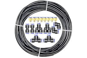 ERGAOBOY Kit de tube de tuyau d'air en polyuréthane noir 10M PU, 6 mm OD x 4 mm ID avec 14 kits de connecteur