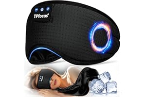 TPfocus Maschera per dormire, cuffie Bluetooth, fascia per capelli, maschere per dormire, estive, in seta, per ufficio, viaggi aerei, ASMR, gadget tecnologici fantastici, (nero)