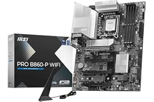 MSI Pro B860-P WiFi Carte mère, ATX - pour processeurs Intel Core Ultra (série 2), LGA 1851 - DRPS 12 Phases, Mémoire DDR5 (8600+MT/s OC), PCIe 5.0 x16 & 4.0 x16, M.2 Gen5, Wi-FI 7, 5G LAN