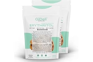 GiDeli eritritolo 2 kg, sostituto dello zucchero semolato privo di calorie, alternativa vegana e amica dei denti