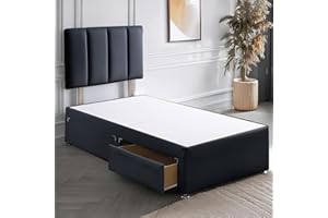 COMFOREST, BEDDING & UPHOLSTERY INNOVATION LEADER ComfoRest - Stylish 3FT Single Bed with 2 Drawers | Durable Frame for Modern Bedrooms | Practical Beds for Small Spaces | Versatile Choice for Everyday Comfort (Black Plush)