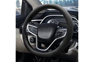 Pahajim Funda Volante Universal Microfibra Cuero Suave Cubre Volante Estilo Deportivo Protector Antideslizante Transpirable Durable (Negro)