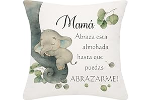 Bommex Regalo del Día de la Madre Funda de Cojín de Dibujos Animados para Mamá de Hija o Hijo Regalo de Mamá para Cumpleaños Acción de Gracias Navidad (mamá)