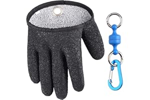 TOPIND Angelhandschuhe Jagdhandschuhe Wasserdicht Anti-Schnitt Handschuh PE Draht gewebt Latex Fisch Fang Handschuhe mit Magnet Freigabe Angelkleidung M L XL