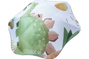 coolable Parapluie Enfant Motif Animaux UPF 50+ Parapluie Canne Garçon Fille Diamètre 90CM Bord Bande Réfléchissante (Dinosaur)