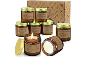 YINUO LIGHT Scented Candles Gift Set 8 Pack 3.5 Oz Soy Wax Jar Candles Aromatherapy for Her with Rose, Teakwood, Amber, Mint Grapfruit Home Fragrance Relaxing Candles Gift for Lover Women Mum Wife Mother's Day