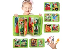 LZDMY Baby Toys Busy Book for 1 2 3 Year Olds, 20 in 1 Toddlers Montessori Farm Busy Books Travel Toys, Sensory Activity Book Busy Board Educational Toy, Boys Girls Birthday Gift