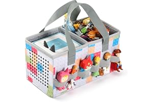 OUKNAK Tasche für Toniebox Starter Set - Aufbewahrungstasche für Figuren, Home Outdoor Handtasche für Tonies Audio Player und Puppen Musikspielzeug - Falttasche für Zubehör (Karierte Farbe)
