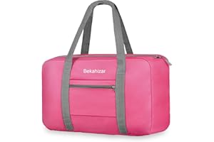 Bekahizar for Easyjet Airlines Cabin Bags 45x36x20 Underseat Travel Cabin Bag 25L Carry on Hand Luggage Weekend Holdall Bag for Men and Women (Rose Red)