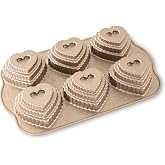 Nordic Ware 3D muffin kalıbı "Kalp - &Ccedil;elenk" - Romantik lezzetler i&ccedil;in kademeli