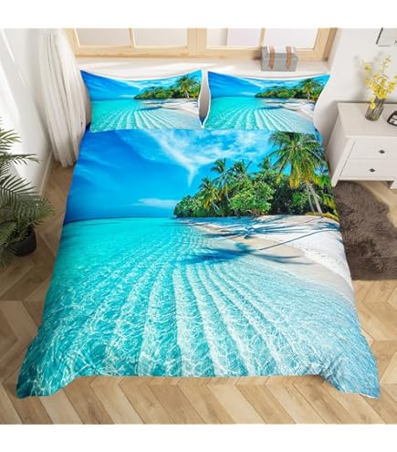 Parure De Lit Stof Lagoon - Housse De Couette 260x240 Cm Et 2 Taies D'oreiller - Vert Floral