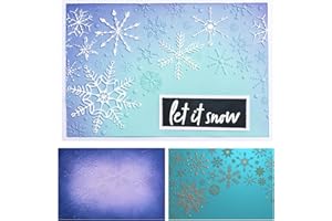 CYFUN DESIGN Carpeta de relieve 3D de Navidad para hacer tarjetas, la textura se desvanece con copos de nieve de Navidad, plantilla de plástico para manualidades, álbumes de recortes, papel, manualidades,