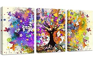 FajerminArt 3 Pièces Tableau Décoration Murale Salon arbre de vie Peintures affiche Impression sur Toile Image sur Toile Peintures sur Toile Décoration Murale pour Chambre Maison Bain 30x40cmx3pcs