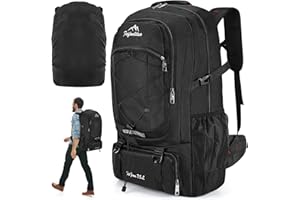Auniq Hiking Backpack, 75L Large Capacity Trekking Rucksack Waterproof Hiking Rucksack Travel Bag Lightweight Outdoor Camping Daypack with Rain Cover for Men Women Climbing Mountaineering Touring