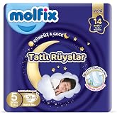 Molfix Tatlı R&uuml;yalar Paketi 5 Beden Junior 58 Adet Bebek Bezi