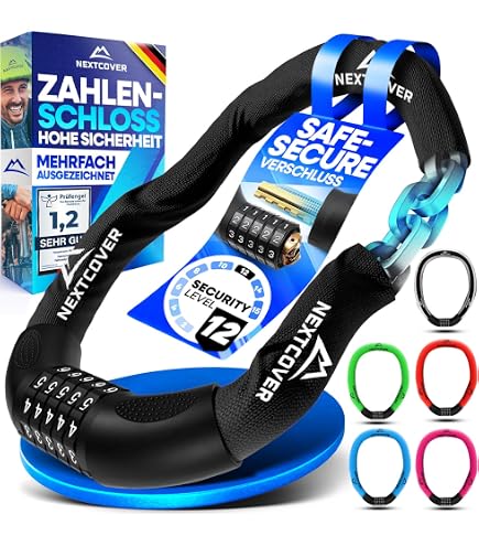 MIVELO Fahrradschloss Kettenschloss hohe Sicherheit - Schloss Fahrrad I  Radschloss extra sicher & robust mit Zahlenocde (individueller PIN) 90cm :  Amazon.de: Sport & Freizeit