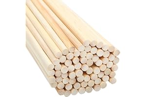 Belle Vous Pack de 100 Palos de Madera para Manualidades de Bambú Natural Redondo Set Palo de Madera 30 cm – Extra Largo Sin Acabado de 7 mm – Manualidades, Decoraciones, Bricolaje