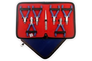 PTLPRESTIGEJEWELLERYTOOLS Prestige Mini alicates Set Adornos de cuentas Kit de herramientas Herramientas para hacer joyas con Nylon Pinza alicates #1798