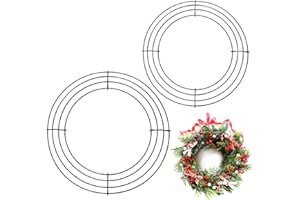 YAAVAAW Confezione da 2 anelli grandi per ghirlande natalizie da 35,6 cm e 40,6 cm, in filo metallico, per ghirlande di Natale, per il Ringraziamento, Halloween, matrimoni, Natale, per la creazione di