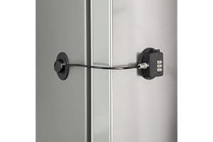 Adhesive Lock with Combination Lock, 1 Pack in Black, Replacement Adhesive Pads, Lockable Adhesive Lock for Fridge, Cabinet, Door, Window, Combination Lock, Child Lock, Fridge Lock