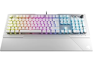 ‎ROCCAT Roccat, usb 2.0, Vulcan 122 - Mechanische Gaming Tastatur, AIMO LED Einzeltastenbeleuchtung, Titan Switches, Aluminiumoberfläche, Multimedia-Tasten, Handballenauflage, Tactile Switch, weiß