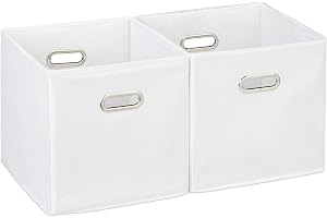 Relaxdays förvaringslåda, 2-pack, hyllkorg utan lock, med handtag
