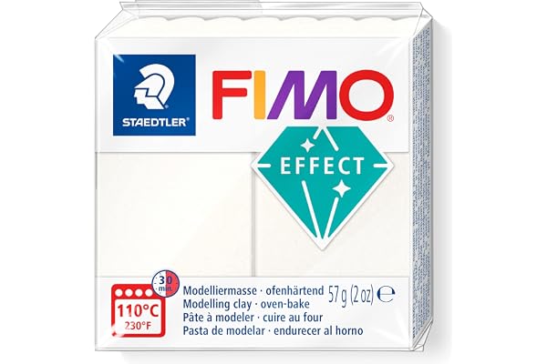 STAEDTLER - FIMO effect - Pain pâte à modeler 57 g effet métallique blanc nacré - 8010-08