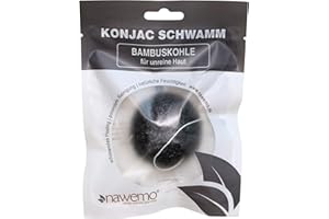 ‎NAWEMO Konjac Schwamm Bambuskohle, für unreine Haut - Gesichtsschwamm für ein besseres Hautbild