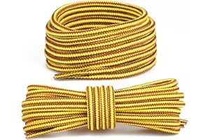 Wonkey Round Boot Shoe Laces - 2 PAIR - Durable Premium Shoe Strings 4 mm Thick Bootlaces, Outdoor, Hiking, Walking, Work Boots Strong Shoelaces