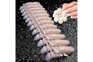 NACERLARY Natural francés Nails,Kit de 240 uñas postizas francesas en 12 estilos distintos false nails(Rosa), Impress para DIY Manicura, Halloween, Navidad