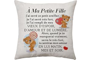 ACONESONG À Ma Petite Fille Cadeau, Cadeau Petite Fille Femme Housse de Coussin Cadeau d'anniversaire pour Petite Fille cadeau d'anniversaire de Diplômé de Noël idée décoration de fête 45 x 45 cm (Petite Fille)