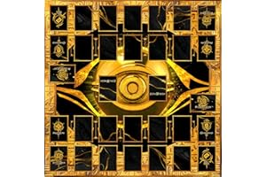 WAIFUWORLD SHOP Yugioh Spielmatte mit Zonen | Aktuelles MR5 Feld | TCG Dual Playmat kompatibel mit Yu-Gi-Oh! | Kartenspielmatte Millennium Style mit ägyptischem Motiv